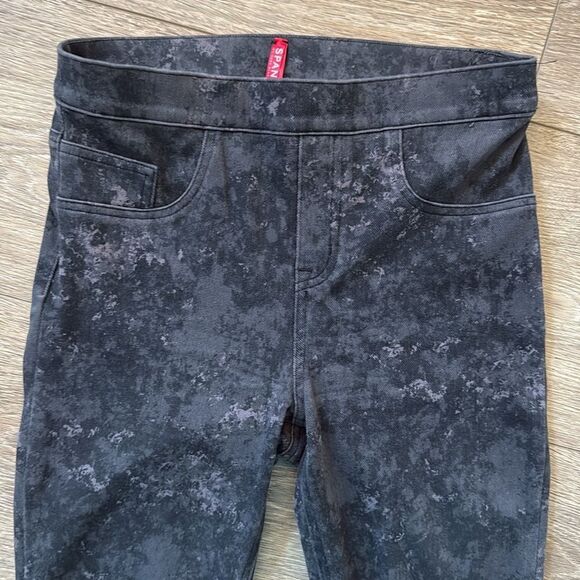 Spanx By Sara Blakely Gray Marble High Rise Jean-Ish Leggings Size Medium - Picture 4 of 7